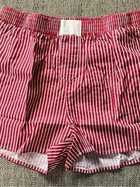 Red and White Striped Cotton Boxers